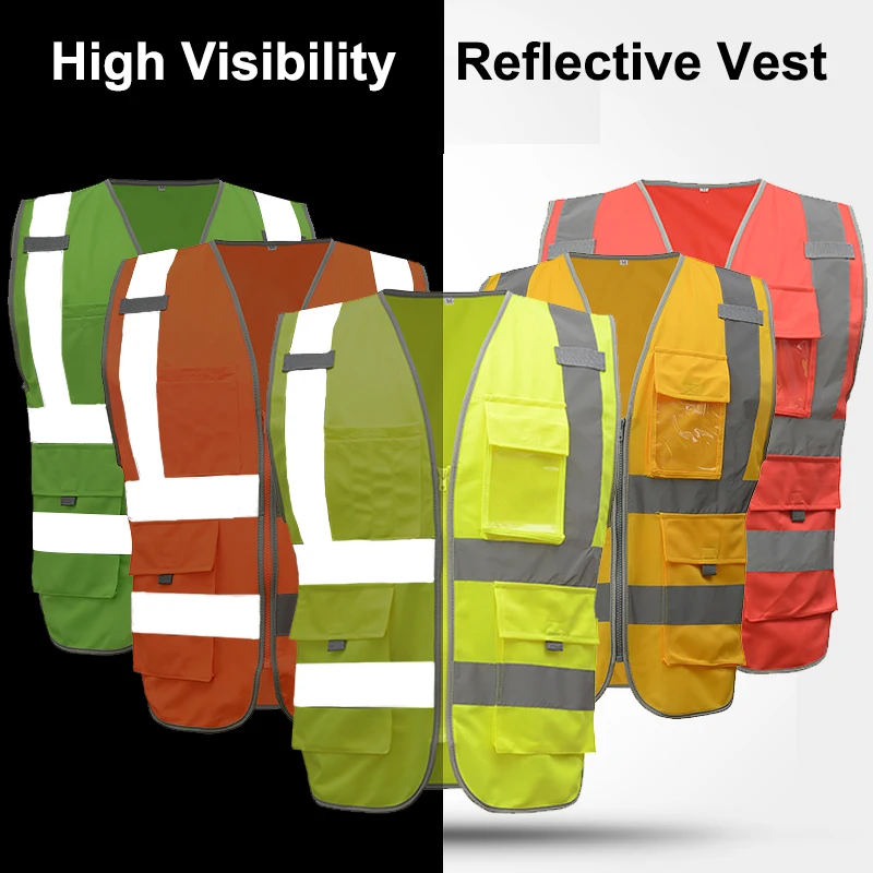 

SFvest hi vis yellow vest blue safety vest reflective polyester knitted reflective vest company logo printing