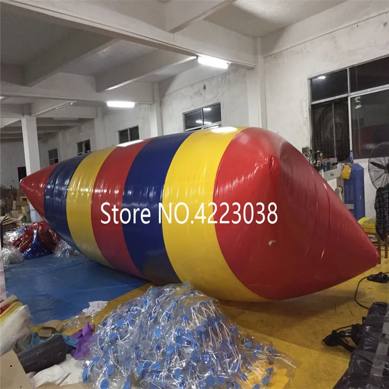 Free Shipping 0.9mm PVC 8x3m Inflatable Water Blob Jump Air Blob Jump Inflatable Water Blob Trampoline Jumping Pillow Free Pump