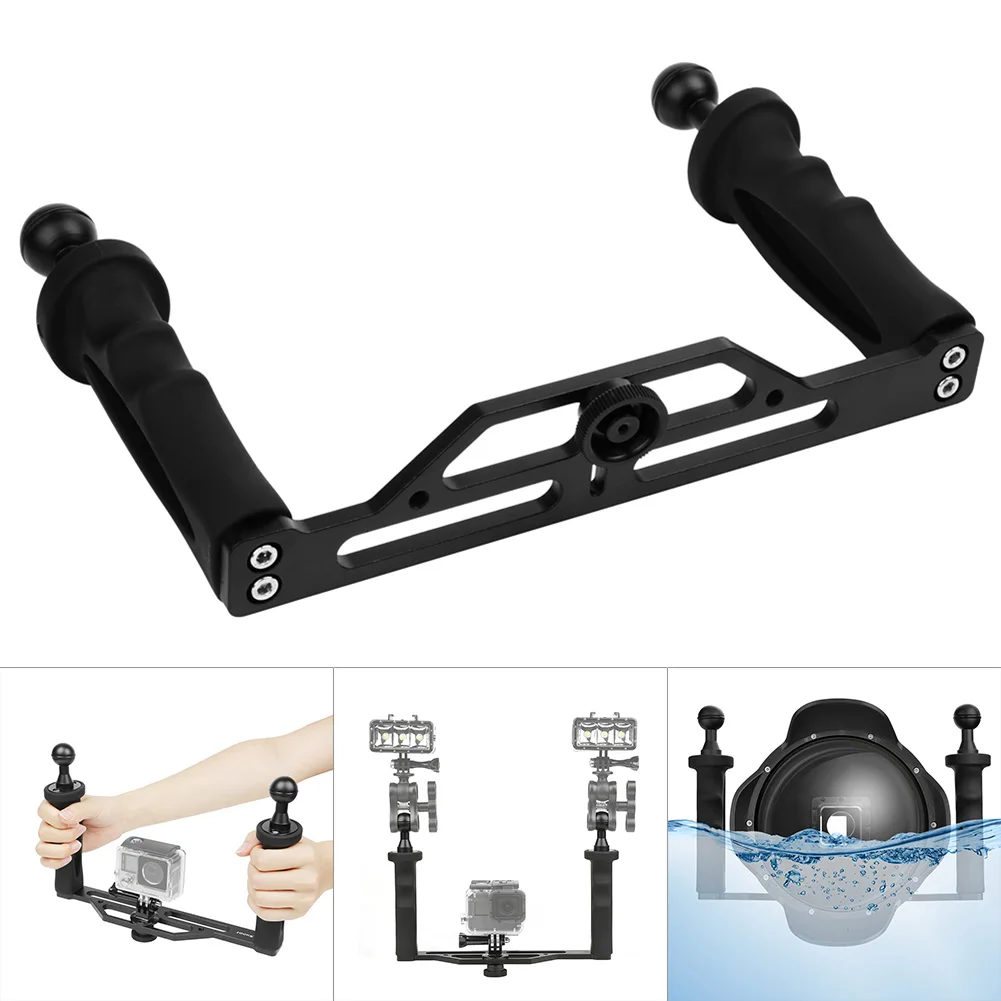 Aparat fotograficzny stabilizator ręczny ze stopu aluminium fotografia nurkowa podwójny uchwyt GDeals