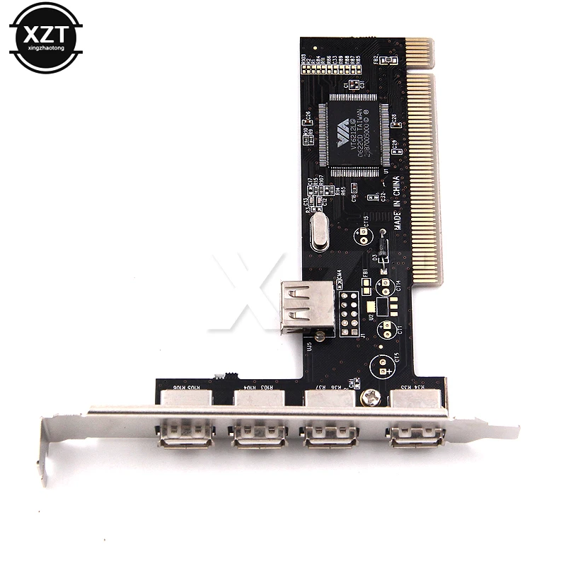 Newest Arrival USB 2.0 4 Port 480Mbps High Speed VIA HUB PCI Controller Card Adapter PCI Cards