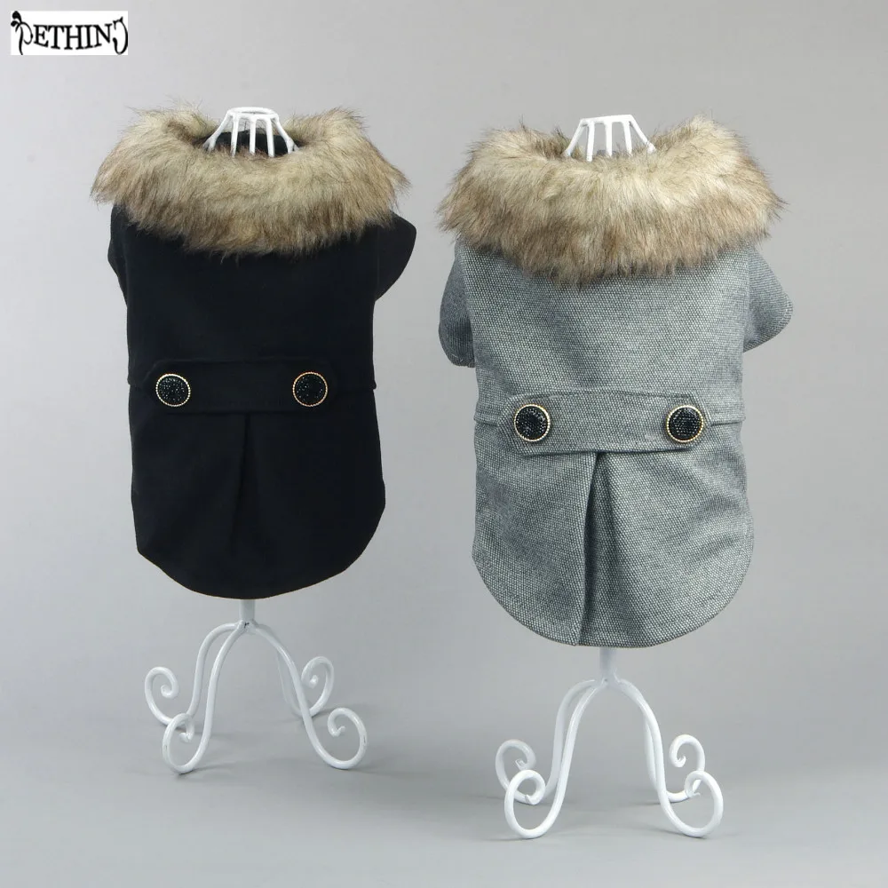 

Knit Pet Clothes For Small Dog Clothing Spring Wholesale Costumes For Dog Coats With Fur Collar Cheap Warm Autumn Winter Puppy