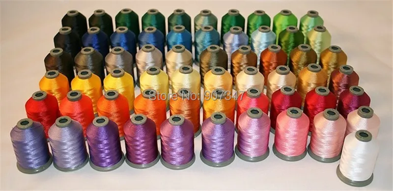 61 Brother colors machine polyester embroidery thread 1000m/cone get 10 plastic bobbins style A