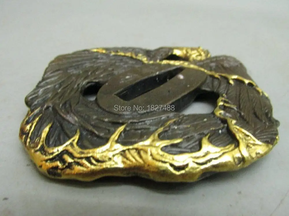 Top Quallty Copper Gilt Japanese Katana Tsuba Sword Accessory/Phoenix Pattern Theme