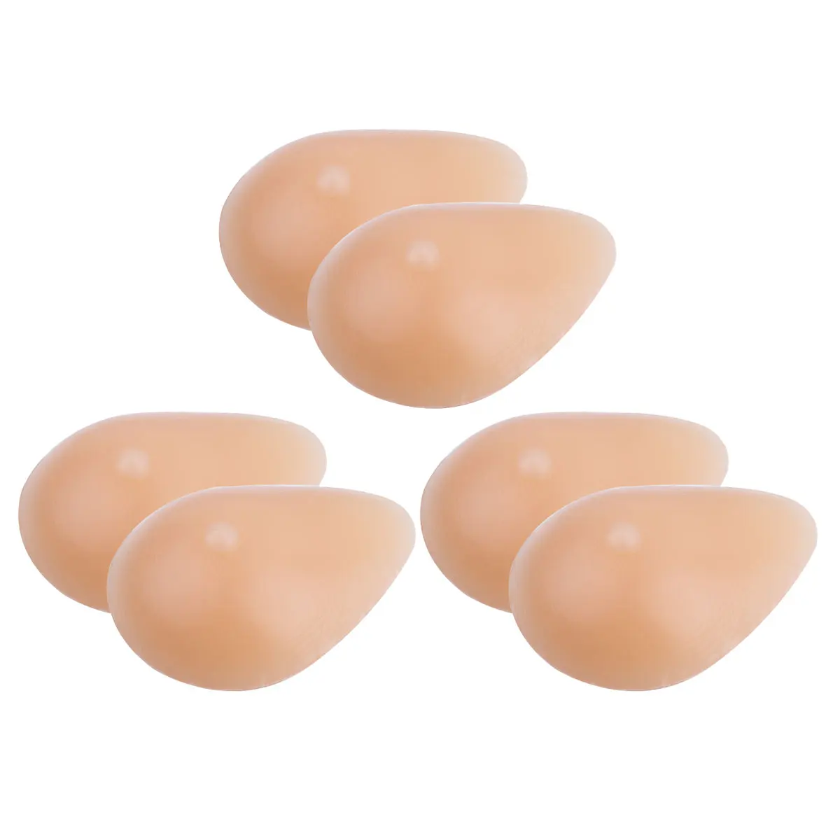 2Pcs Nude Soft Silicone Simulated Breast Waterdrop Shaped Fake Breast Mastectomy Prosthesis Breast Pad for Adult SM Products