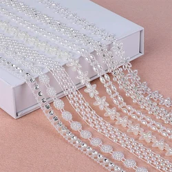 22 Style Fishing Line Simulated Pearl Beads Chain Garland Flowers Plastic Beads for Wedding Decoration DIY Jewelry Accessories