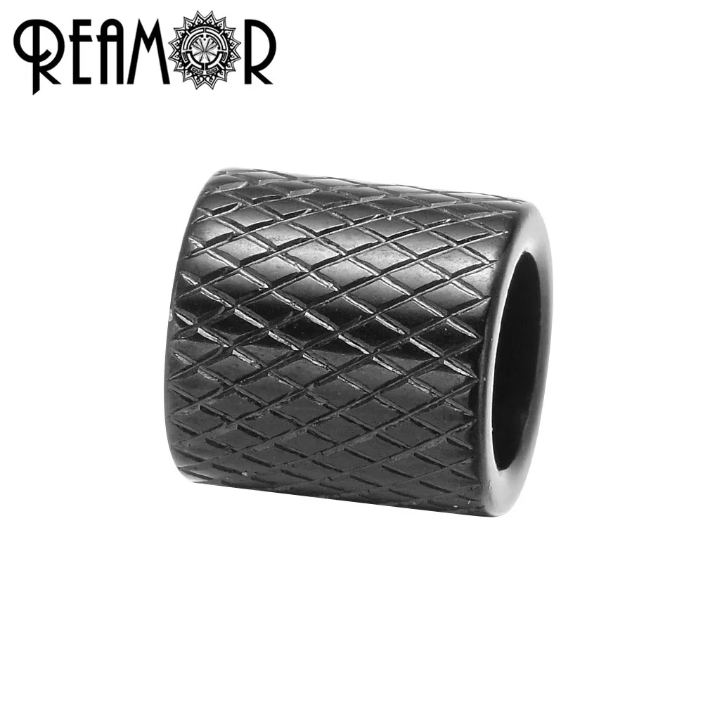 REAMOR 10pc 4 Colors 316l Stainless steel 6mm Rhombus Cylinder Beads Charm for Jewelry Making Bracelet DIY Spacer Beads Findings
