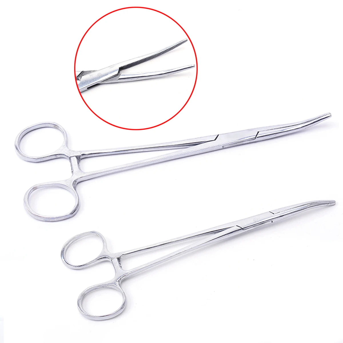 18cm Fishing Stainless Steel Curved Tip Hemostat Locking Clamp Forceps Plier