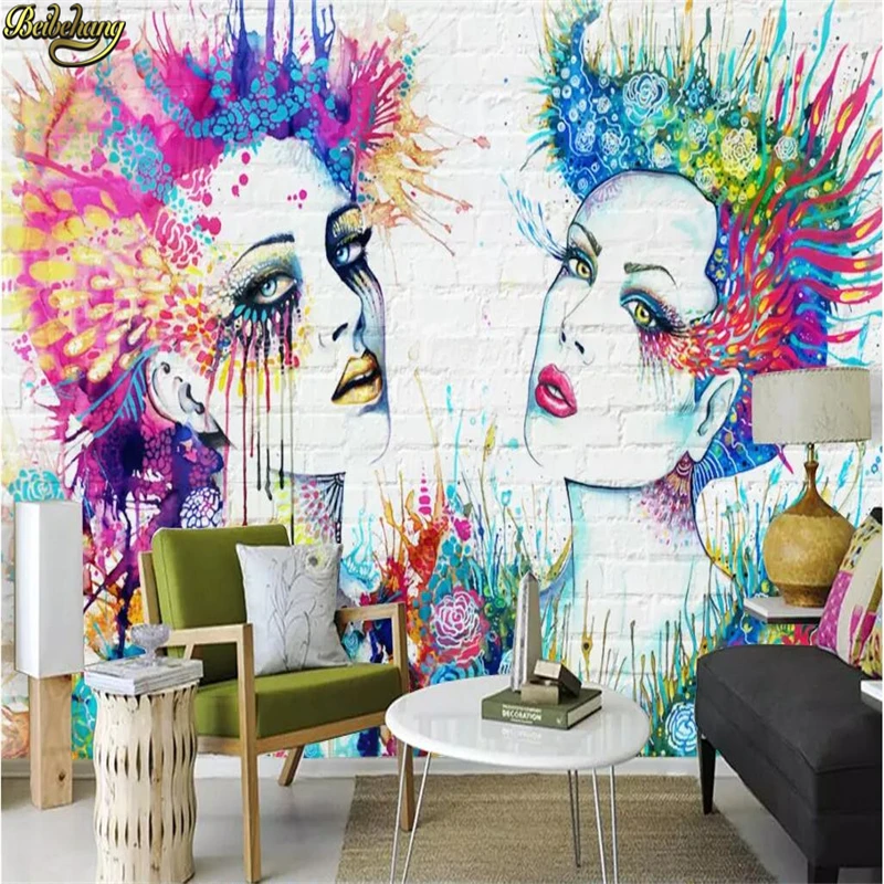 beibehang custom European colorful beauty flower feather wallpapers for living room background painting wall papers home decor