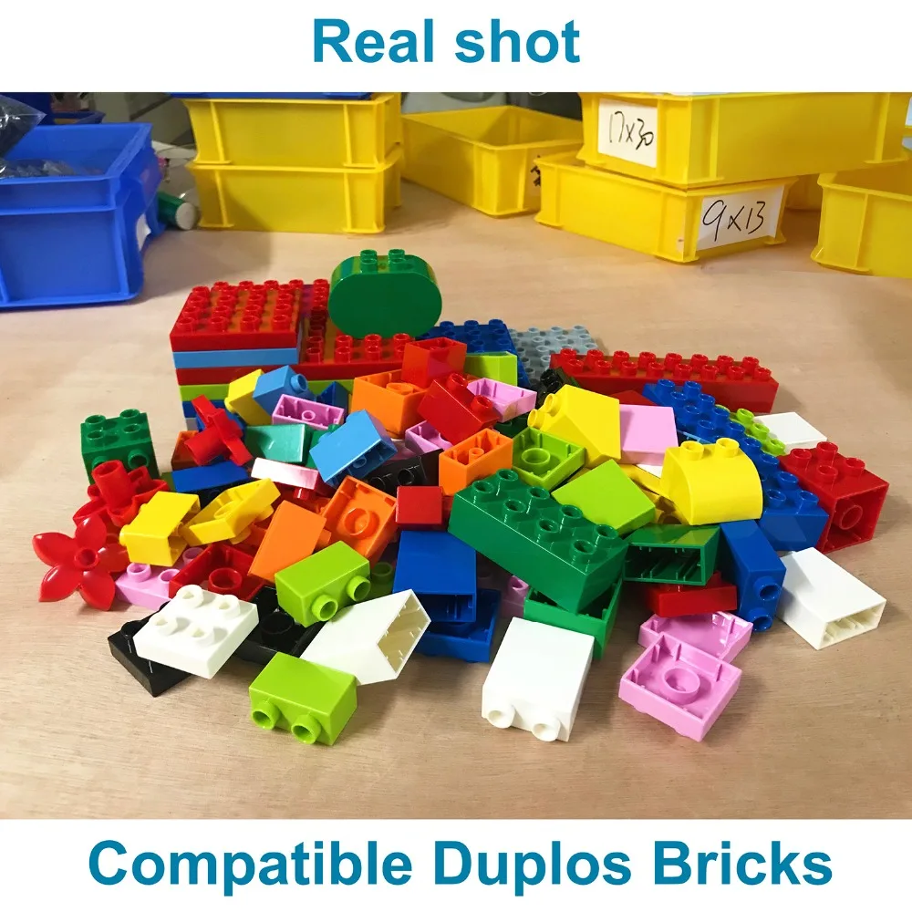 Big Size DIY Building Blocks Thick Figures Bricks 2X8Dot 4PCS Educational Creative Toys for Children Compatible With Brands