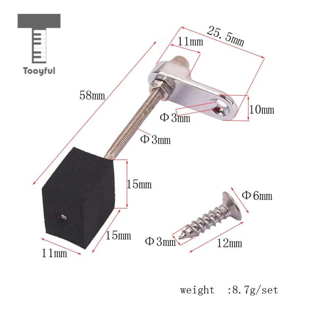 Tooyful Chrome Pickguard Mounting Bracket with Screws for Mandolin LP Jazz Guitar Replacement