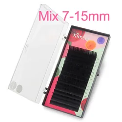 Kimcci 16Rows 7-15mm Mix Length Faux Eyelash Extension 3D Russian Volume False Mink Individual Eyelashes Makeup Eye Lashes Cilia