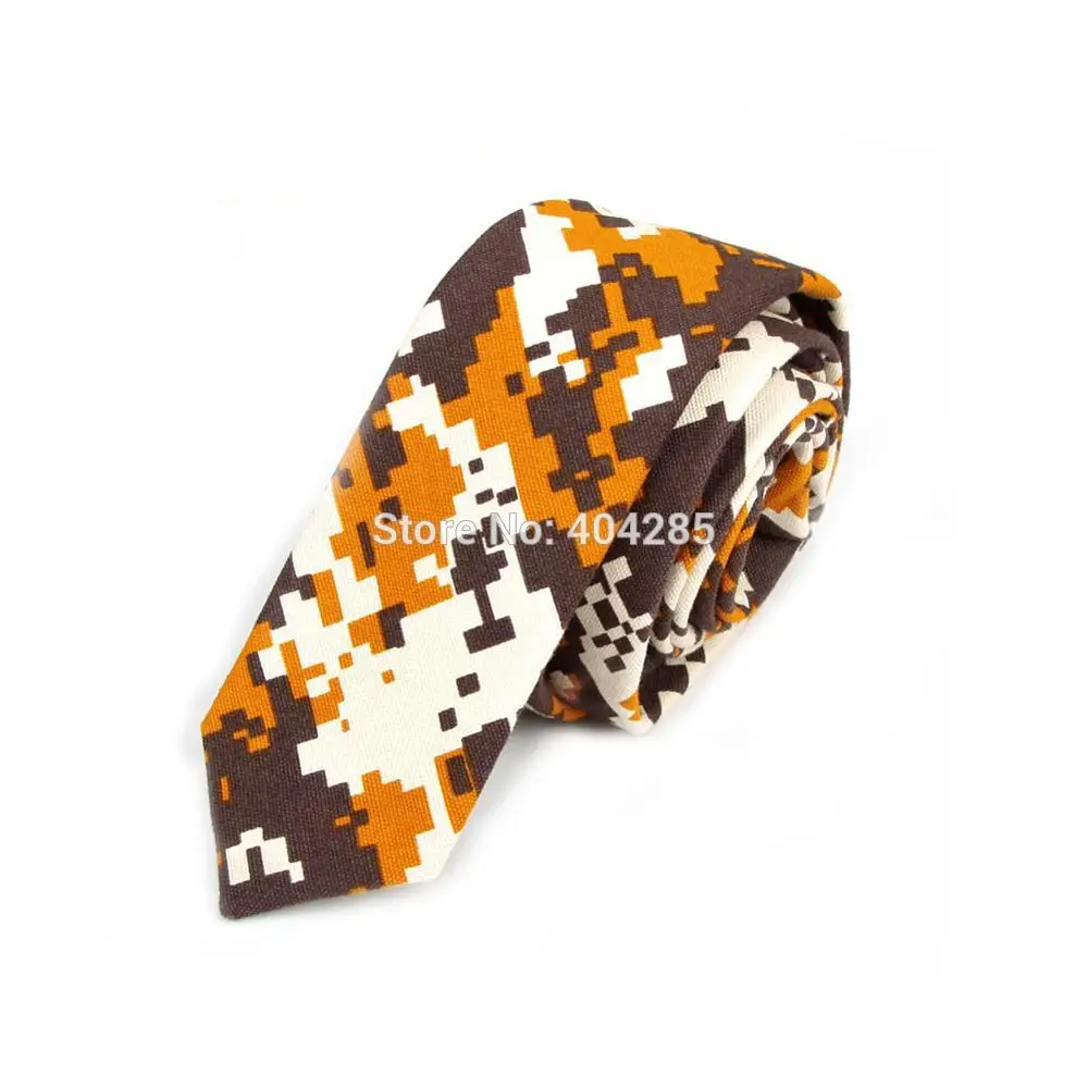 HOOYI 2019 New Fashion Star Slim Cotton Ties for men Narrow Print Tie 5cm width