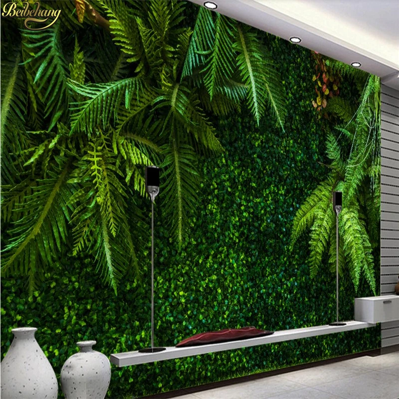 

beibehang Custom photo wall paper murals tropical rainforest leaves green tv background papel de parede wallpaper for walls 3 d