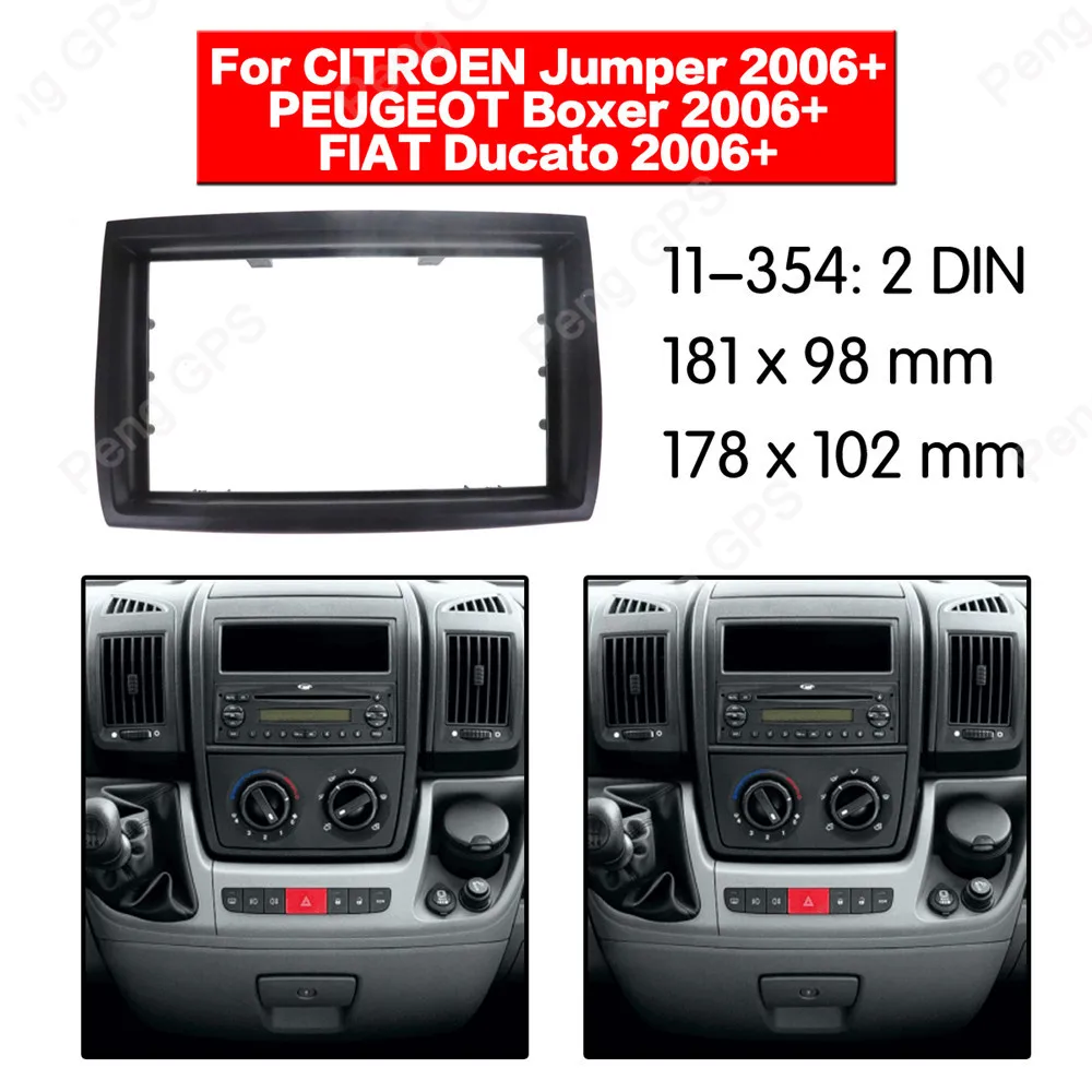 

2 DIN Car Radio stereo Fitting installation adapter fascia For Citroen Jumper for PEUGEOT Boxer FIAT Ducato frame Audio Fascias