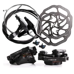 DISK brake set mountain bike bicycle brake mechanical line pulling disc brake with front Caliper rear Caliper 160mm cable set