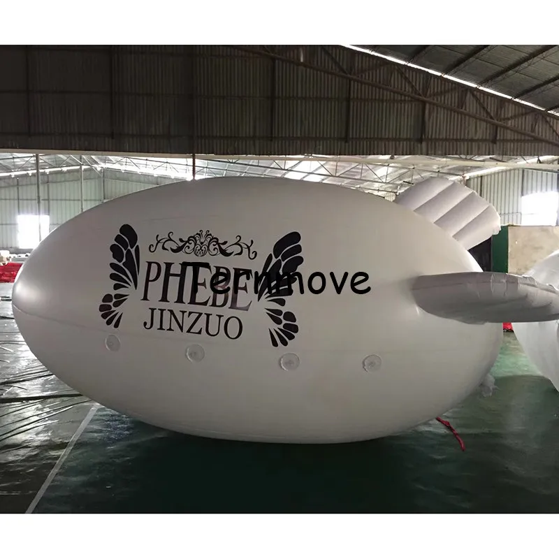 

4m/13ft Advertising Inflatable White Airship,Inflatable Blimp with your LOGO,Inflatable Zeppelin