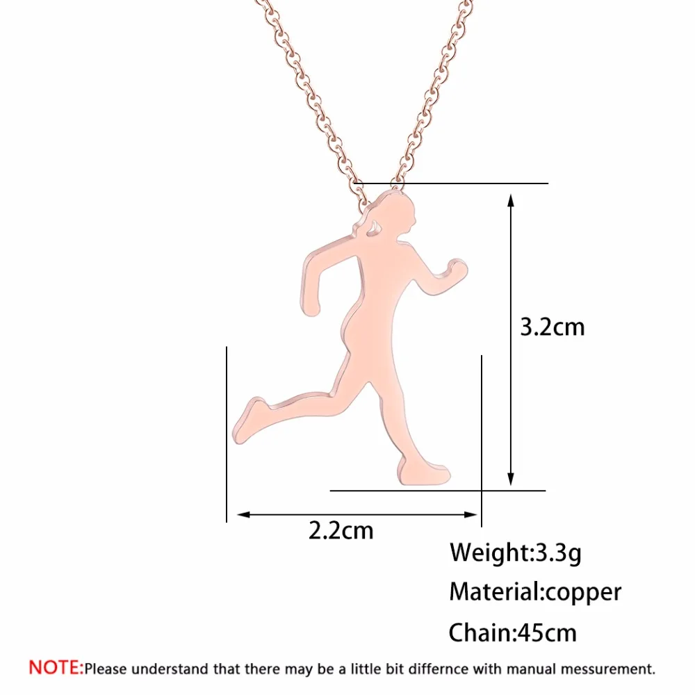 QIMING 2019 Handmade Sports Jewelry Women Men Necklace Golden Running Bike Rider Bicycle Pendant Unique Stainless Steel Necklace