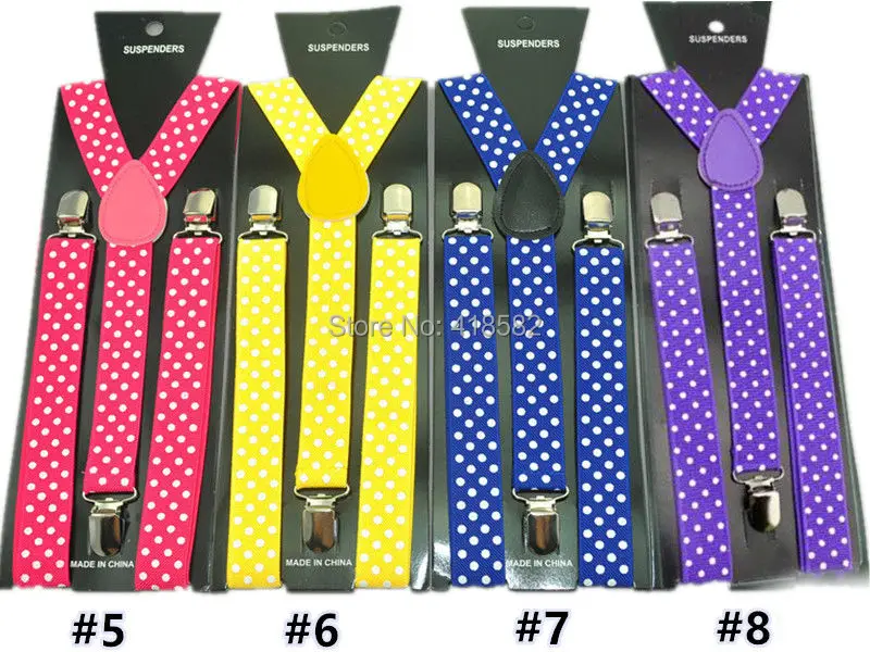 BD006-L New women suspenders Y-Back 2.5 cm width Dot Printed suspenders Men\'s  gallus 9 colors free shipping