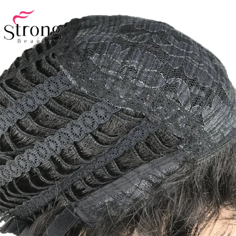 StrongBeauty Black Short Men\'s Wigs Synthetic Full Wig for Men