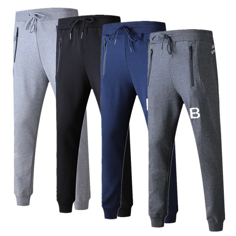 

EL BARCO Autumn Cotton Men Sweatpants Soft Black Men's Pants Casual Blue Male Trousers Grey Skinny Joggers Pantalon Pockets