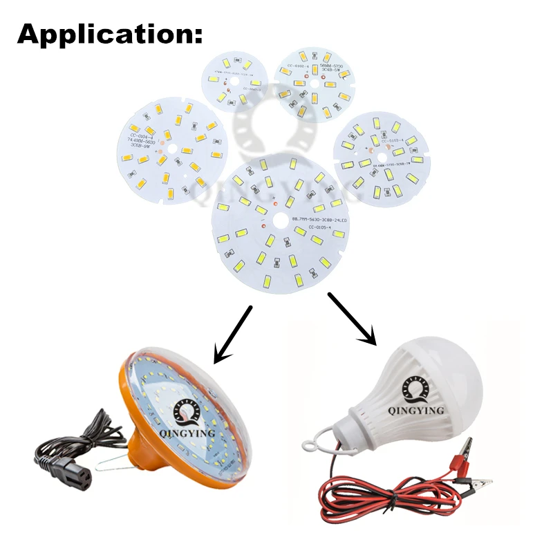 Placa de lâmpada de led 12v, placa pcb 5730 smd 3w 5w 7w 9w 12w 15w 30w 45w para iluminação doméstica, lâmpada diy com 10 peças