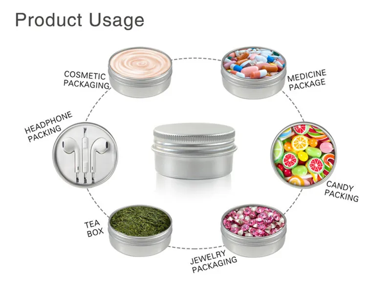 500pcs*1/2 oz empty aluminium can 15 ml cosmetics container jar metal cosmetic aluminum jar for hair wax and pomade