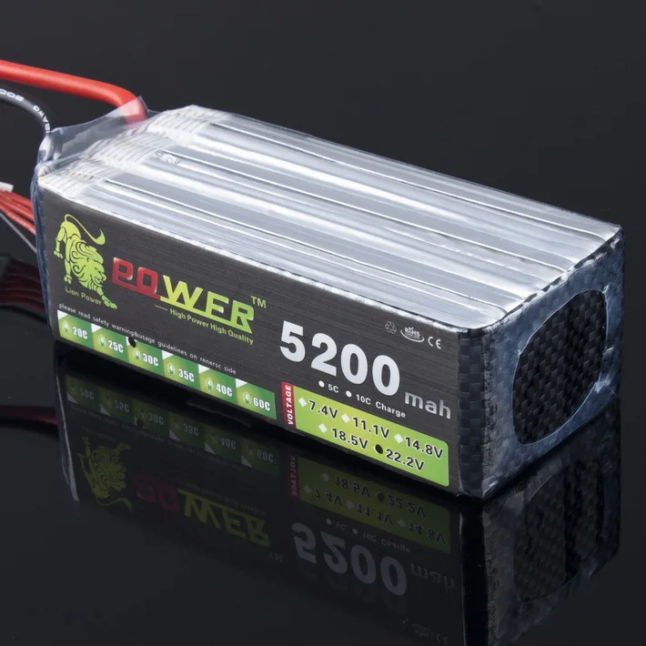 

LION POWER 6S lipo battery 22.2v 5200mah 30c rc helicopter rc car rc boat quadcopter remote control toys Li-Polymer battey