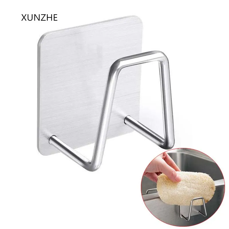 

XUNZHE Free Punch Stainless Steel Sponge Drain Rack Kitchen Sink Storage Rack Bathroom Toiletry Rack Organizers