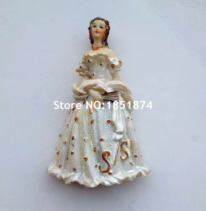 Magnete Frigorifero 3D Principessa Sissi Vienna Austria - Souvenir Viaggio In Resina - 6x7 Cm
