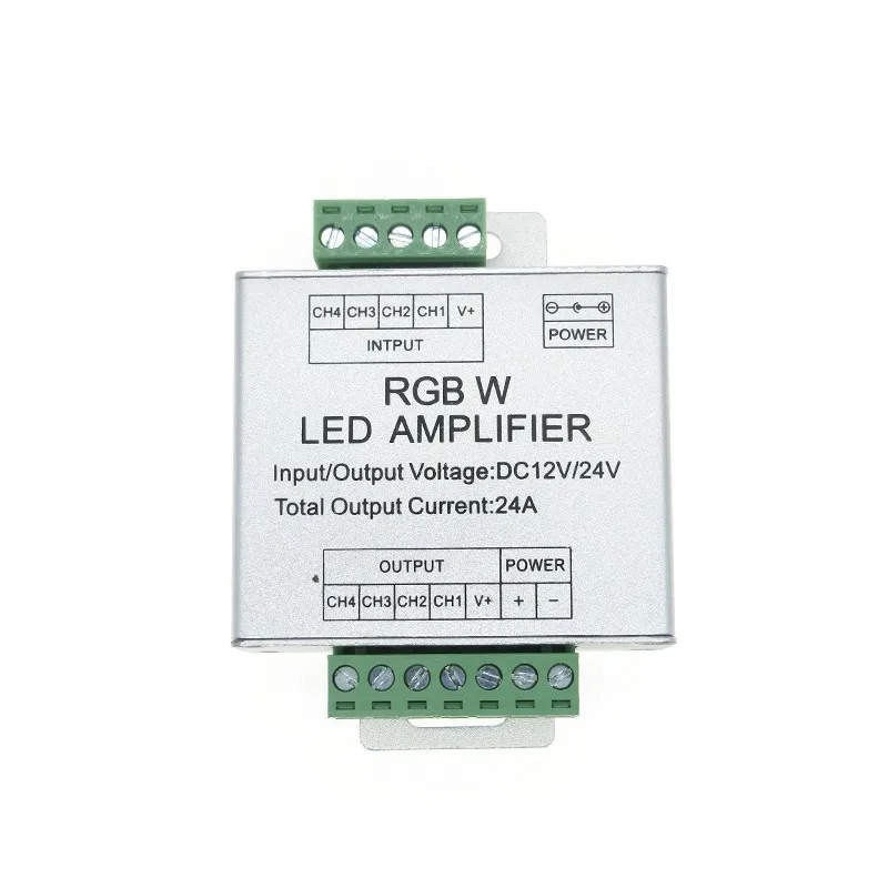 LED RGBW Amplifier DC12/ 24V 24A 4 Channel Output RGBW LED Strip light Power Repeater Console Controller