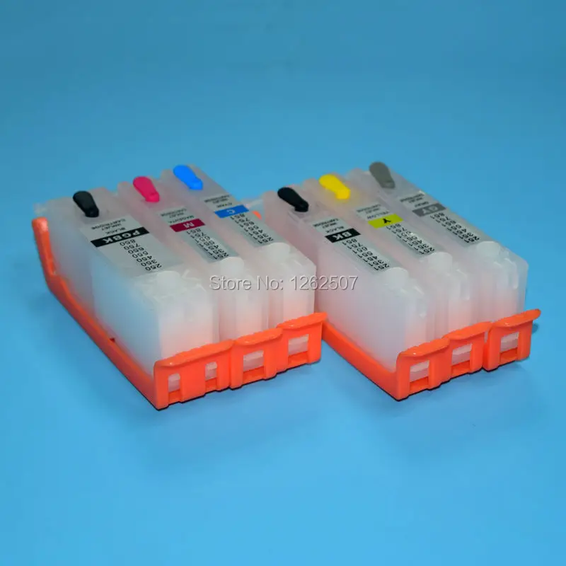 PGI-750 CLI-751 6Colors Refillable Ink Cartridge With ARC Chip For Canon PIXMA MG6370 MG7170 MG7570 IP8770 Printers