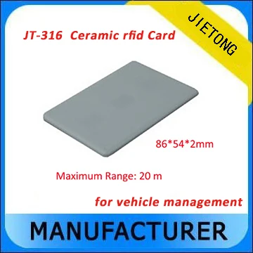 ISO18000 6C Long Range RFID Ceramic Card Windsheild Card for Parking Management