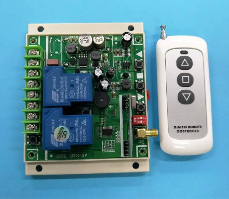 

315mhz DC 12V 24V 36V 48V 8A 2CH RF Wireless Remote Control Receiver & Transmitter Shutters/garage doors motor control