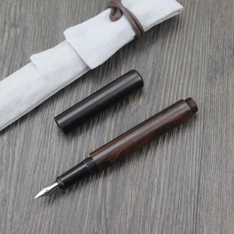 Creative Handmade Blackwood Fountain Pen Screw Natural Pen Wooden Pen 0.5mm as  Gift for business and office