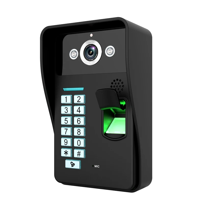 New 7 inch RFID Fingerprint Video Door Phone Intercom Doorbell With IR-CUT IR Camera HD 1000 TV Line Wireless Remote