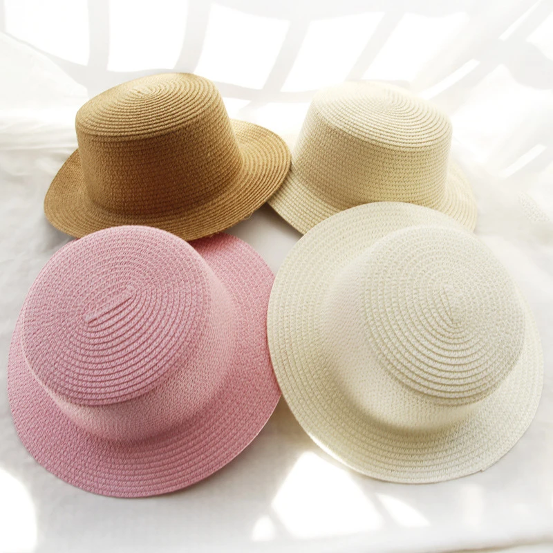 Summer Parent-child simplicity Solid color Sun Hat Visor For Women Caps Fashionable Straw Hat  Sea Beach Trip Caps girl hat