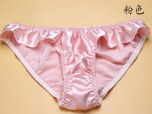 3 PACK 100% Pure Silk Women's Ruffled Underwear Lingerie Briefs Panties L-2XL MS016