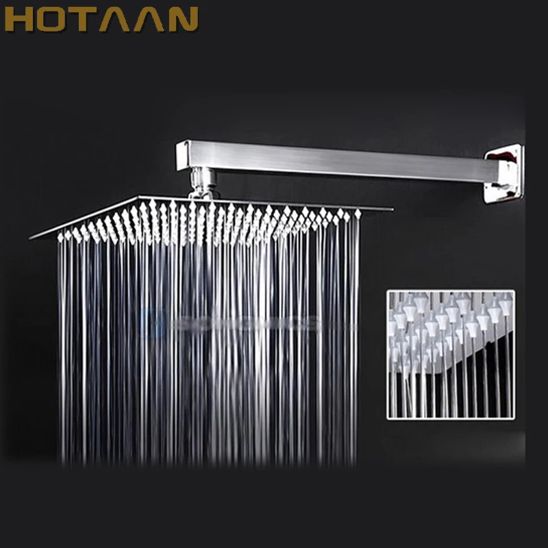 

12 inch shower head with arm 300*300 stainless steel head shower with shower arm top water saving rain shower Chuveiro