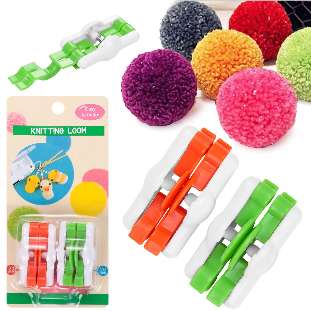 2 sztuk/partia Mini pompon Pom-pom Maker dla Fluff Ball Weaver igły Craft DIY wełny Knitting Craft zestaw narzędzi...