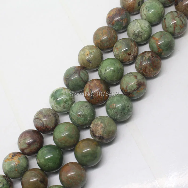 

Mini. order is $7! Wholesale 28pcs.14mm Beautiful Green Opal Round Loose Beads 15"