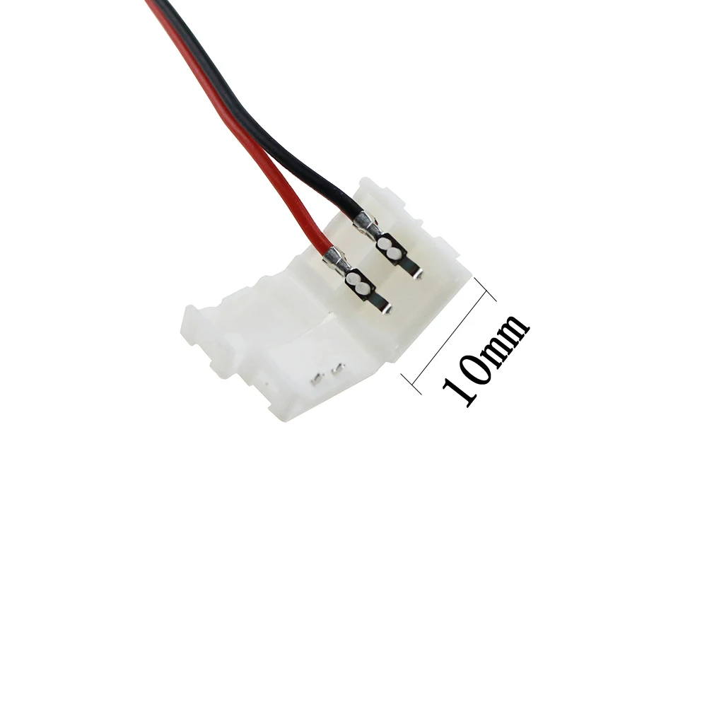 DC Conector para Conector 2pin 10mm com o botão Interruptor para Cor Única LED Strip conectar led strip sem solda 1 PÇS/LOTE