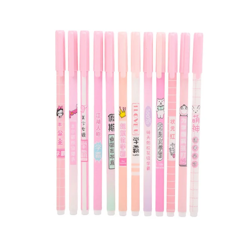 40 Pcs Mooie Meisje Neutrale Pen Creatieve Kleine Verse Tekst Cartoon Pen 0.5 Mm Student Schrijven Gereedschap Kawaii Schoolbenodigdheden