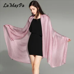 LaMaxPa Women Scarf Pure Luster Color Dutch Linen Shawl Femme All-match Elegant Hijab Femme Soft Schal Mujer Breathable Bufanda