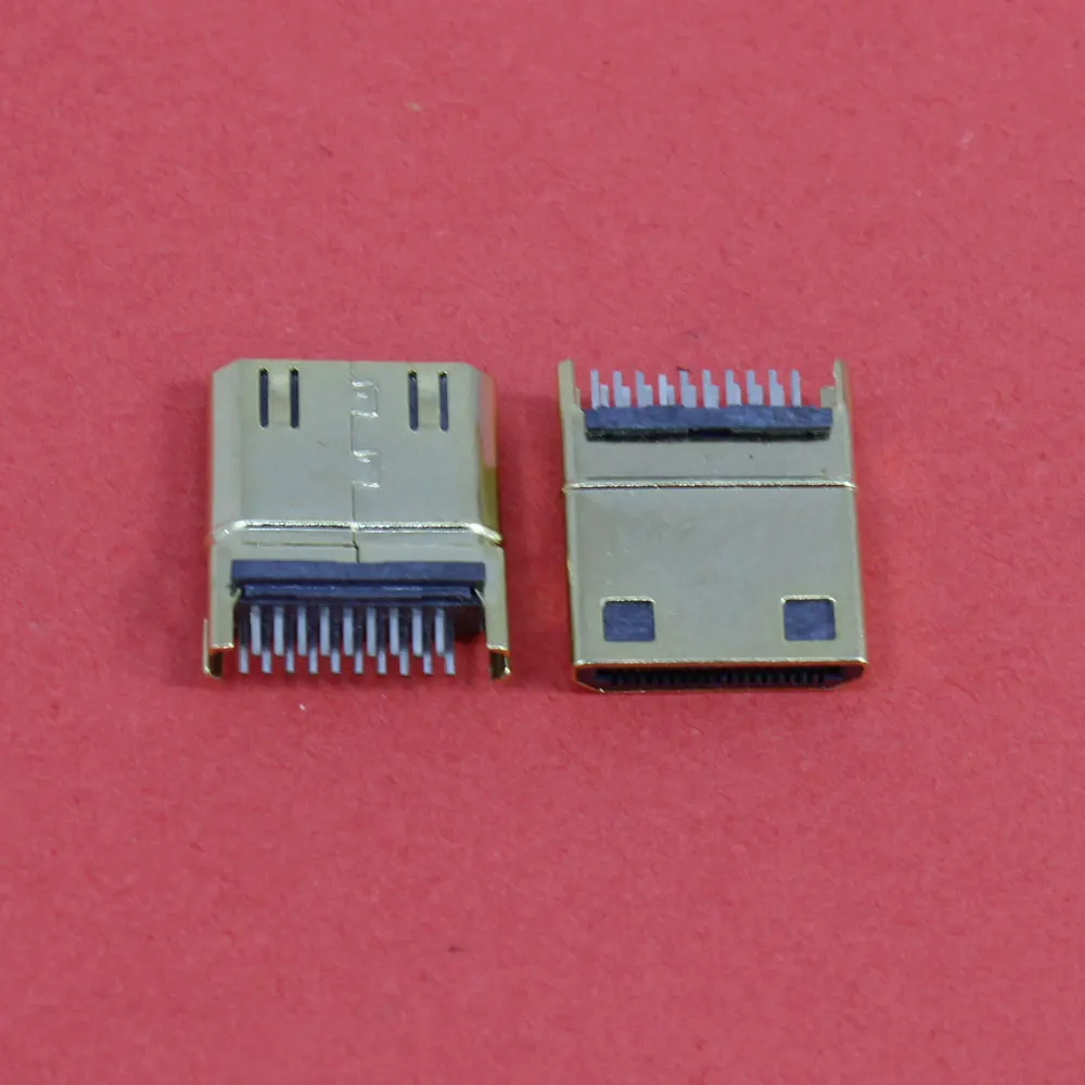 ChengHaoRan 1 pezzo placcatura in oro 19pin HDMI spina maschio tipo C Mini Jack HDMI tipo stecca