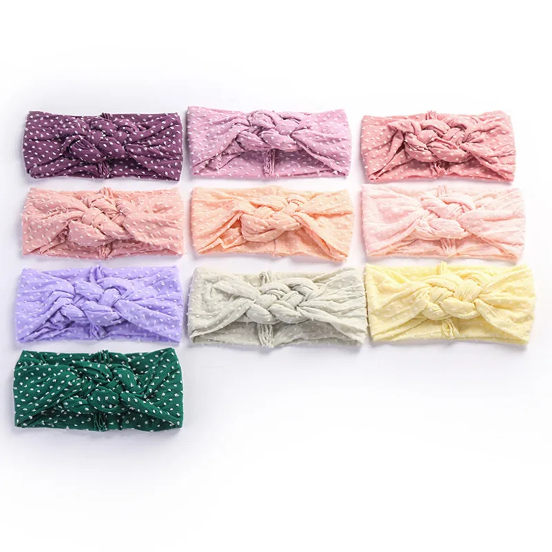 2020 New Nylon Hair Bands Baby Big Bow Soft Headbands Top Knot Elastic Turban Hairband Baby Girl Head Wrap Accessies