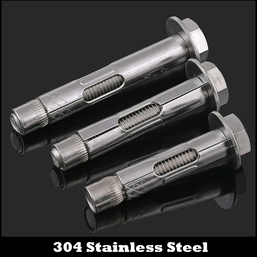 Tornillo hexagonal externo de acero inoxidable, pieza de expansión integrada, M12, M12 x 120, M12x120, M12 x 150, M12x150, 304