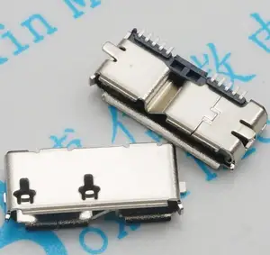 Bilashmart 2 Micro USB 3.0 B Type SMT Female Socket SMD 2 10pin USB Connector Mobile Hard Disk Drives Data Interface