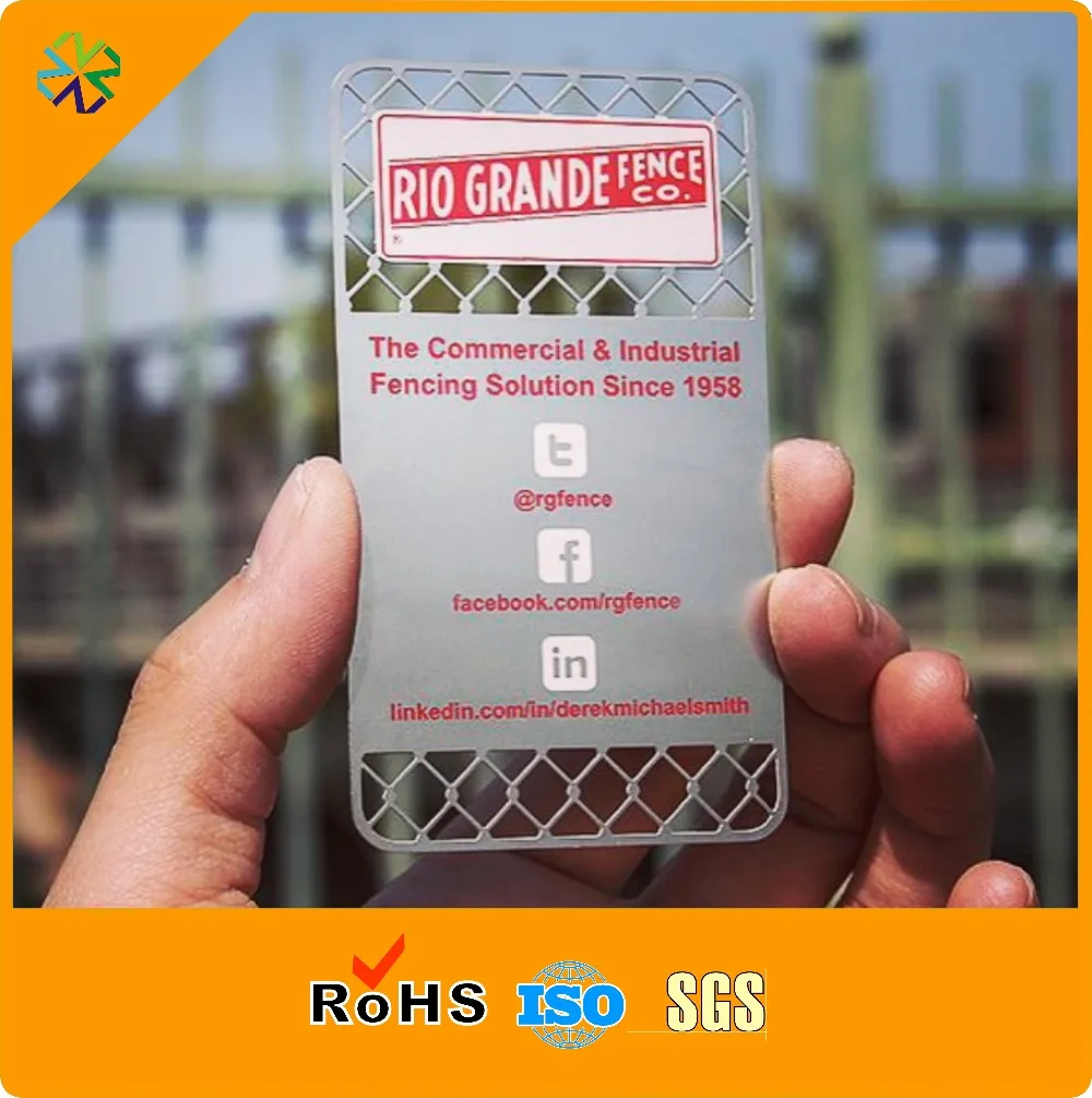 88.9*50.8*0.3mm 300pcs/lot custom metal membership cards with stainless steel metal material