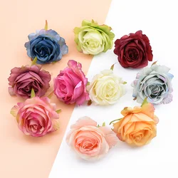5pc Silk Roses Flower Wall Scrapbooking Artificial Plants Decorative Flowers Wreaths Diy Gifts Box Home Wedding Decor Needlework