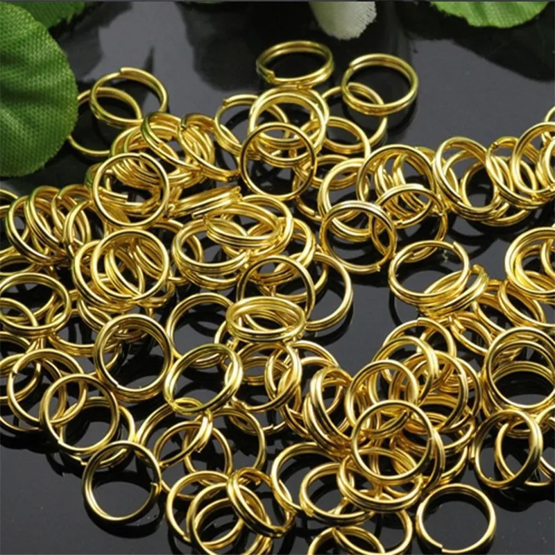 Aclovex 200 Pcs Emas Warna Perak Terbuka Cincin Double Loop 4 Mm 6 Mm 8 Mm 10 Mm Besi split Cincin Konektor untuk DIY Membuat Perhiasan